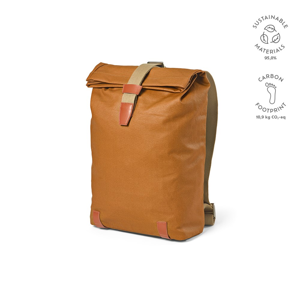 Berlin 23L Rucksak recy.Baumwolle 340gsm und rPU. Laptops bis 17" - Kamel