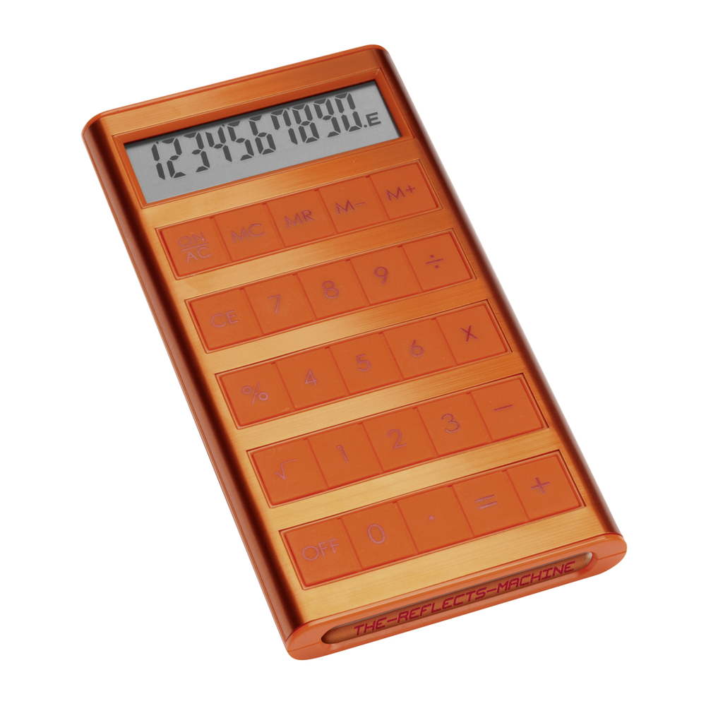 Solartaschenrechner REEVES-MACHINE - orange / orange