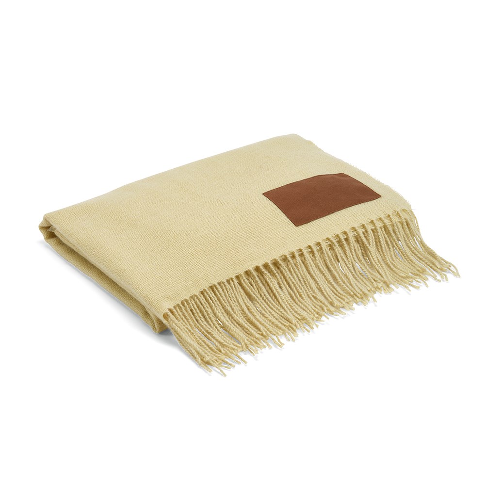 Lichtenstein Decke aus rPET (180 g/m²). Mit personalisierbarem Aufnäher - Beige