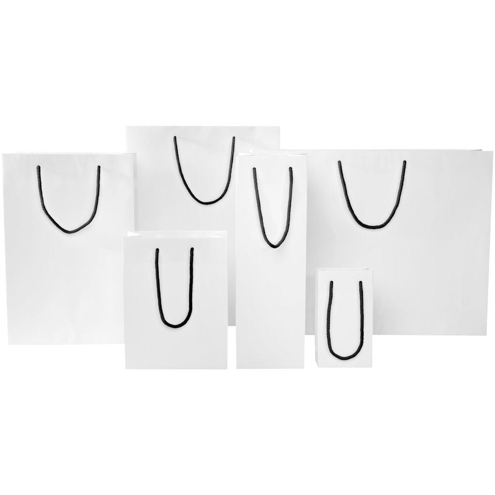 Handgefertigte 170 g/m² Integra-Papiertüte mit Kunststoff Kordelgriffen – 45 × 10 × 35 cm