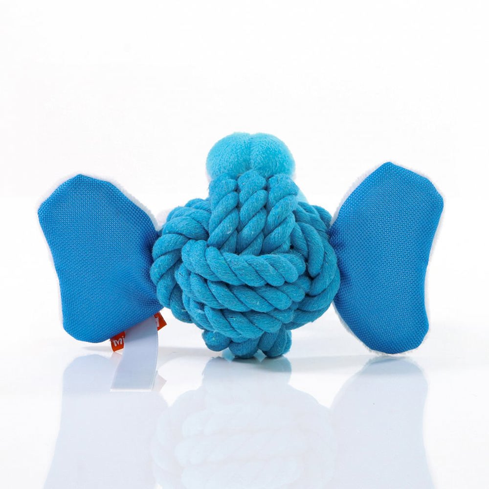Hundespielzeug Knotentier Elefant, blau, one size