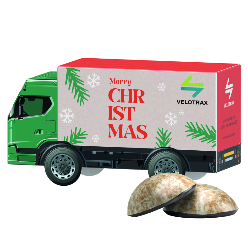 3D-Präsent LKW, WEISS 4er Lebkuchen Mini