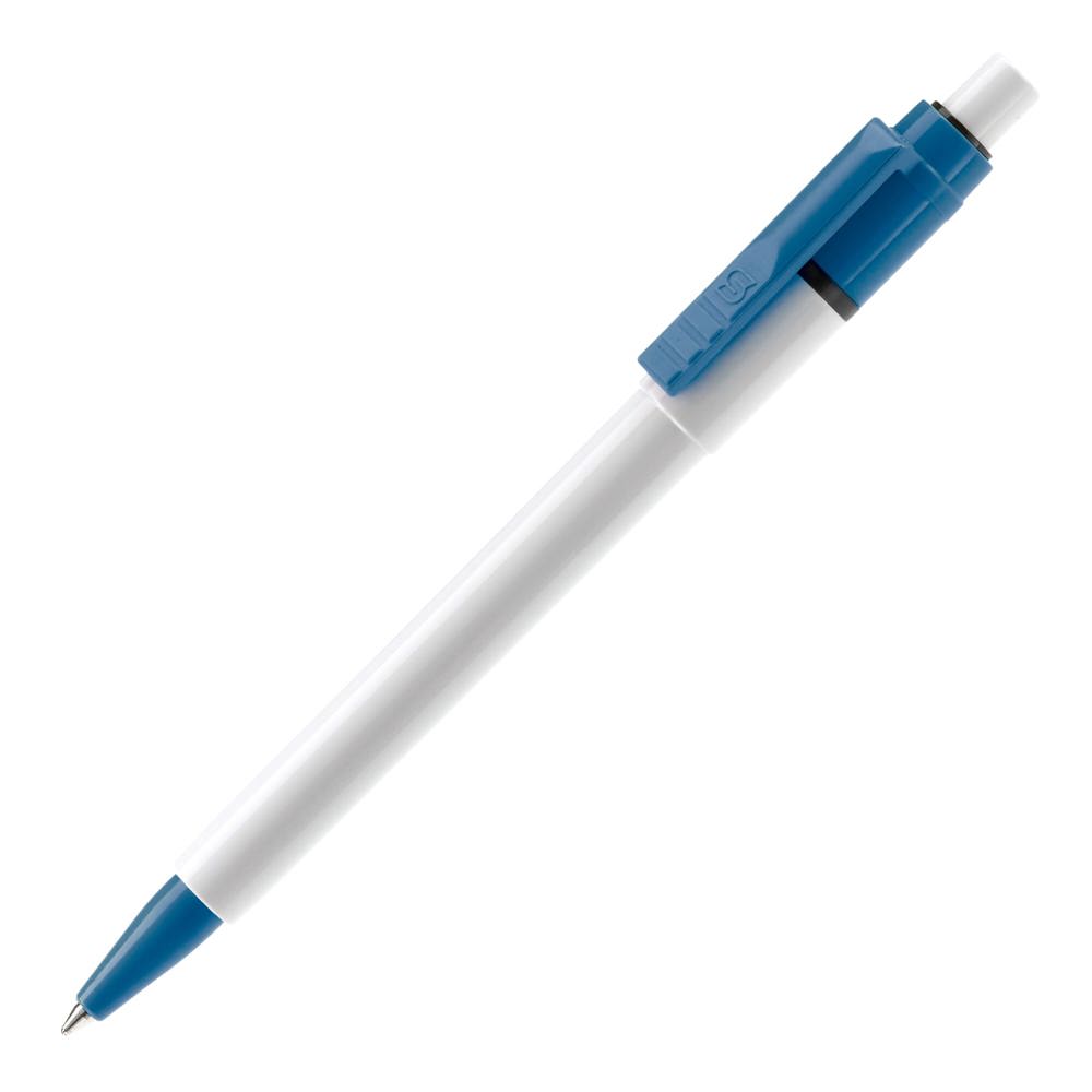 Kugelschreiber Baron Colour Hardcolour - Weiss / Hellblau