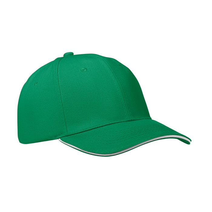 BUFFALO - Baseball cap 6 panels 260g/m² - Präriegrün/Weiß