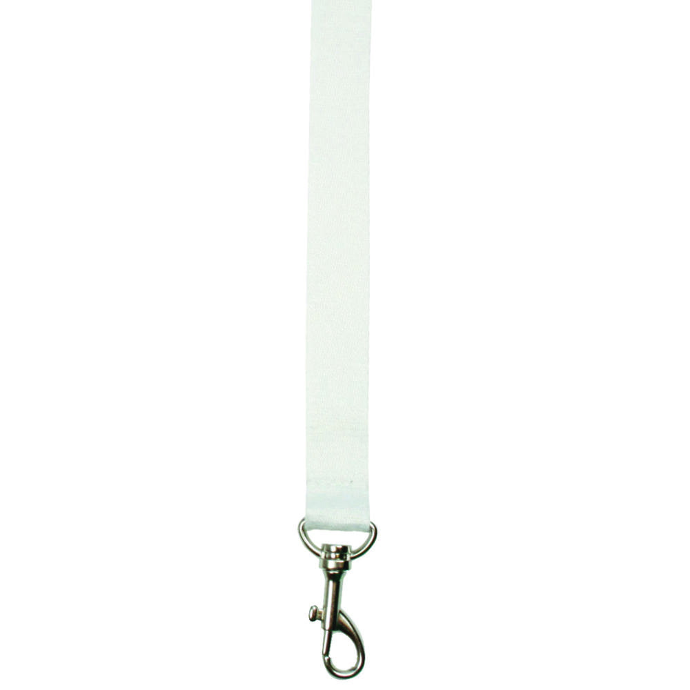 100% Bambus Lanyard 2 cm - Weiß (White) / Weiß