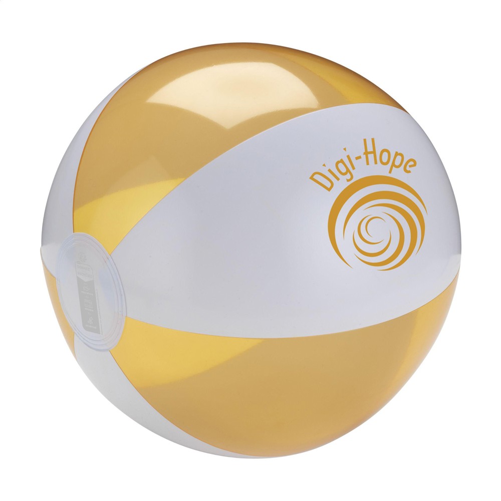 BeachBall Ø 24 cm - weiß/orange (± PMS 7549C)