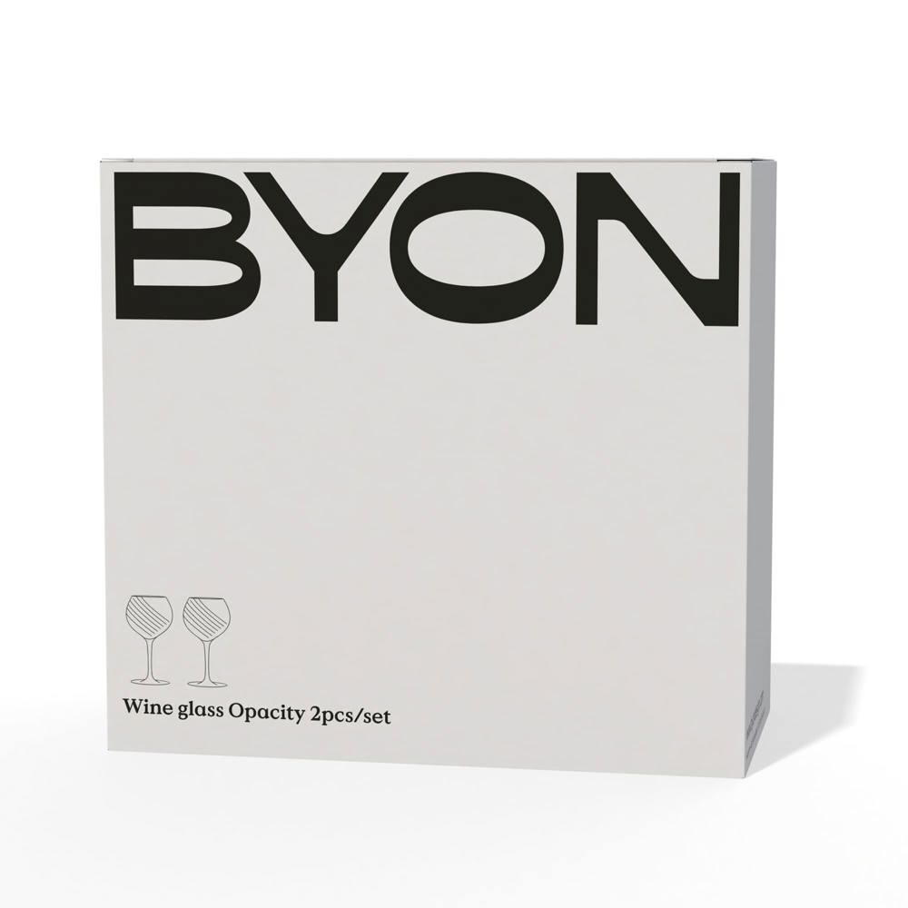 Byon Opacity 2er-Set Weingläser mit stilvollem Glasmuster 470ml