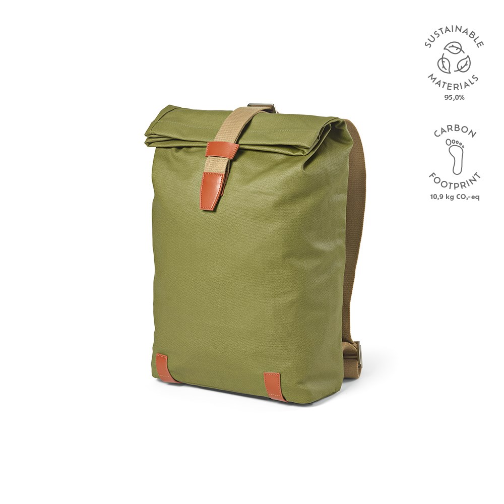 Berlin 23L Rucksak recy.Baumwolle 340gsm und rPU. Laptops bis 17" - Armeegrün