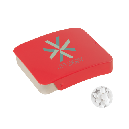 Blechdose mit Schiebedeckel extra strong Minties `Triangle` - rot