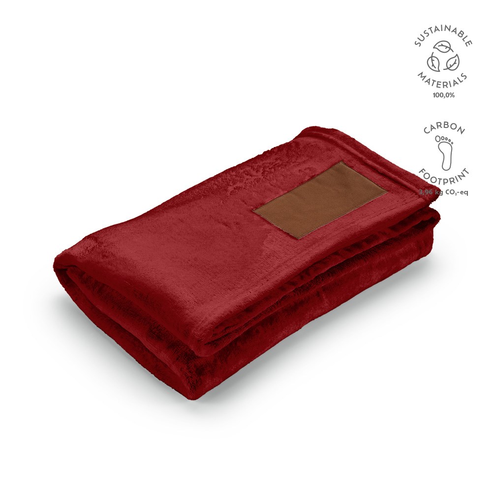 Van-Eyck Decke aus rPET (240 g/m²). Mit personalisierbarem Aufnäher - burgund