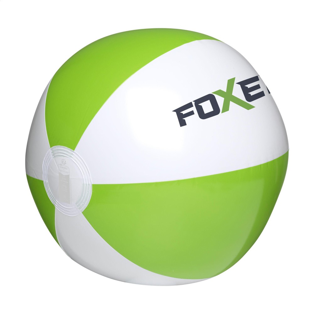 BeachBall Ø 27 cm - weiß/grün (± PMS 3529)