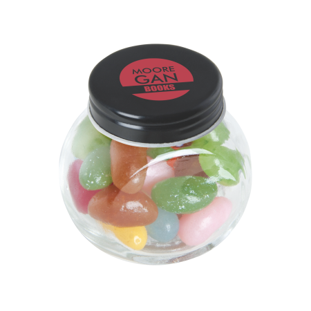 Bonbonglas mini Jelly Beans - schwarz