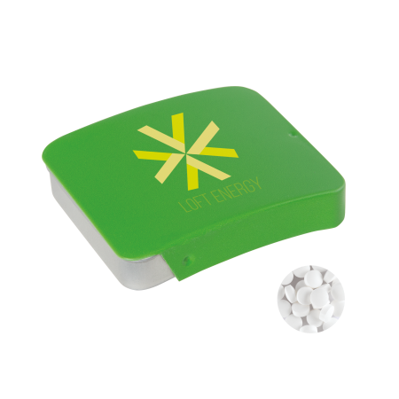 Blechdose mit Schiebedeckel extra strong Minties `Triangle` - hell grün