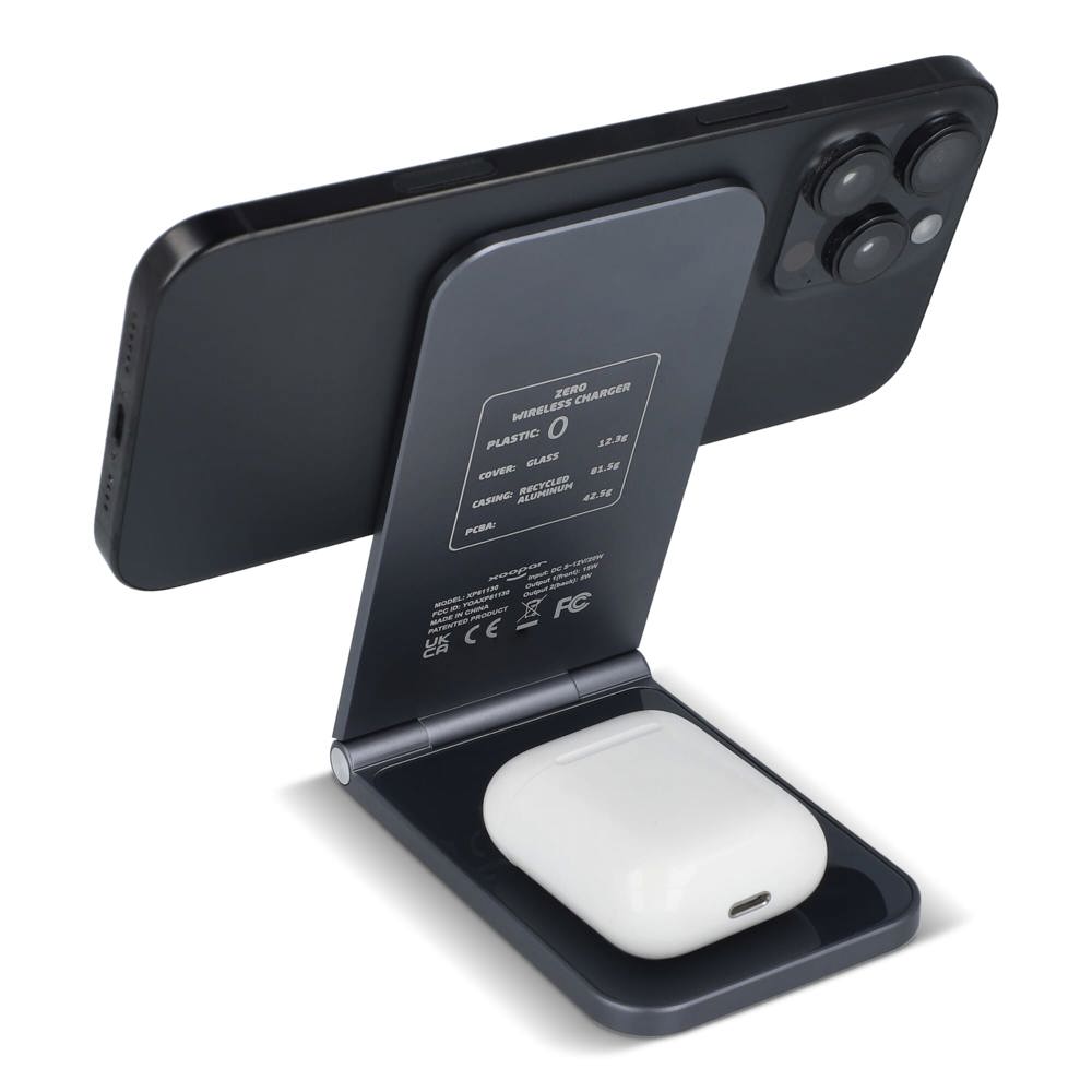 2255 -Xoopar Zero 2 in 1 Drahtloses Ladegerät Kompatibel mit MagSafe