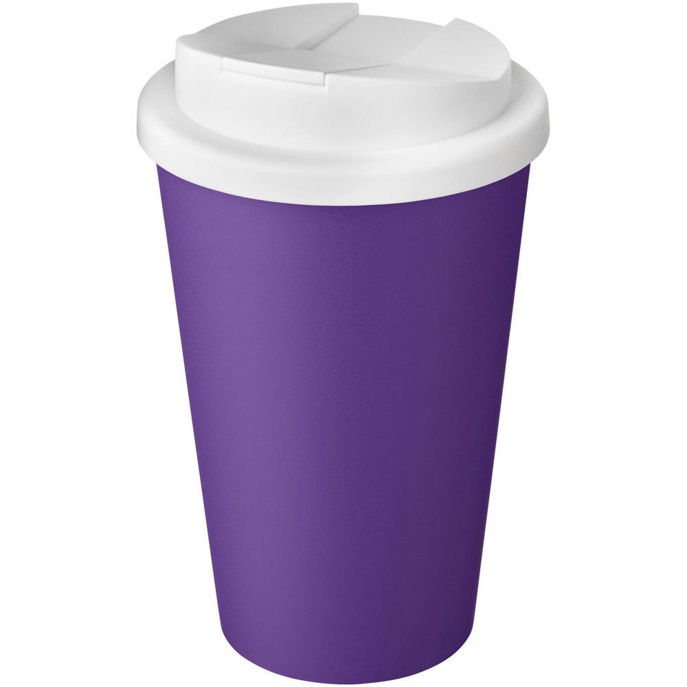 Americano® Eco 350 ml recycelter Becher mit auslaufsicherem Deckel - lila, weiss