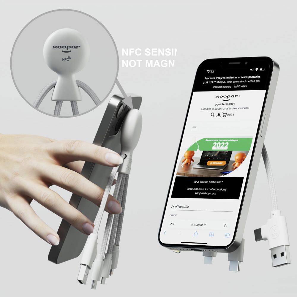 2099 | Xoopar Mr. Bio Smart Charging cable with NFC