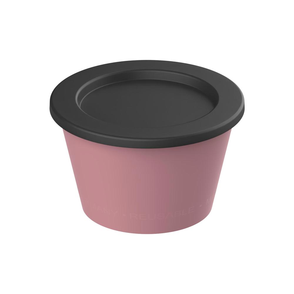 Dipbecher "ToGoPlus", 100 ml - raffiniertes rot/schwarz