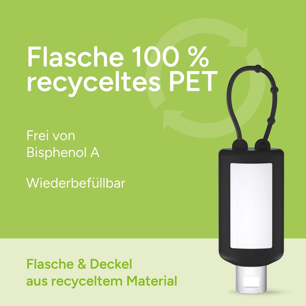 Sonnenmilch LSF 30, 50 ml Bumper (schwarz), Body Label (R-PET)