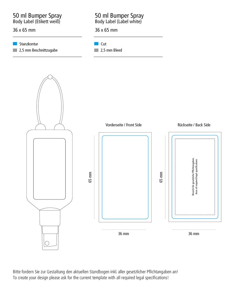 Kfz Cockpit-Reiniger, 50 ml Bumper grün, Body Label (R-PET)