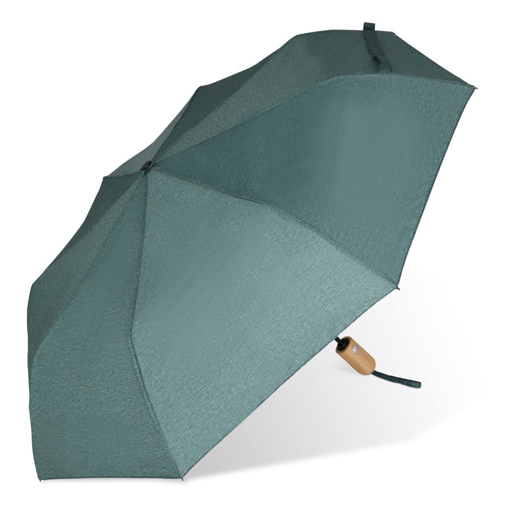 21” faltbarer Regenschirm aus R-PET -Material mit Automatiköffnung - dunkelgrün