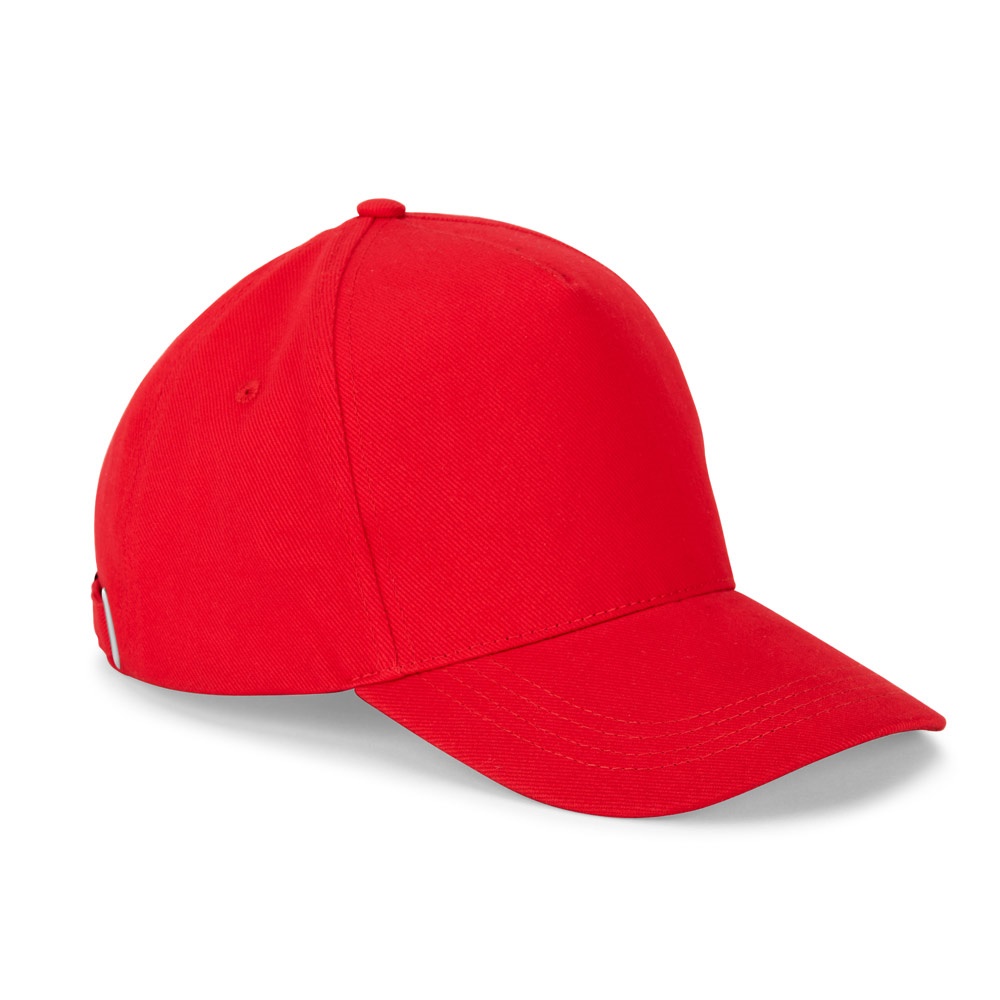 ASHTON. Kappe aus 100% Baumwolle (260gsm) mit 5 Segmenten - rot