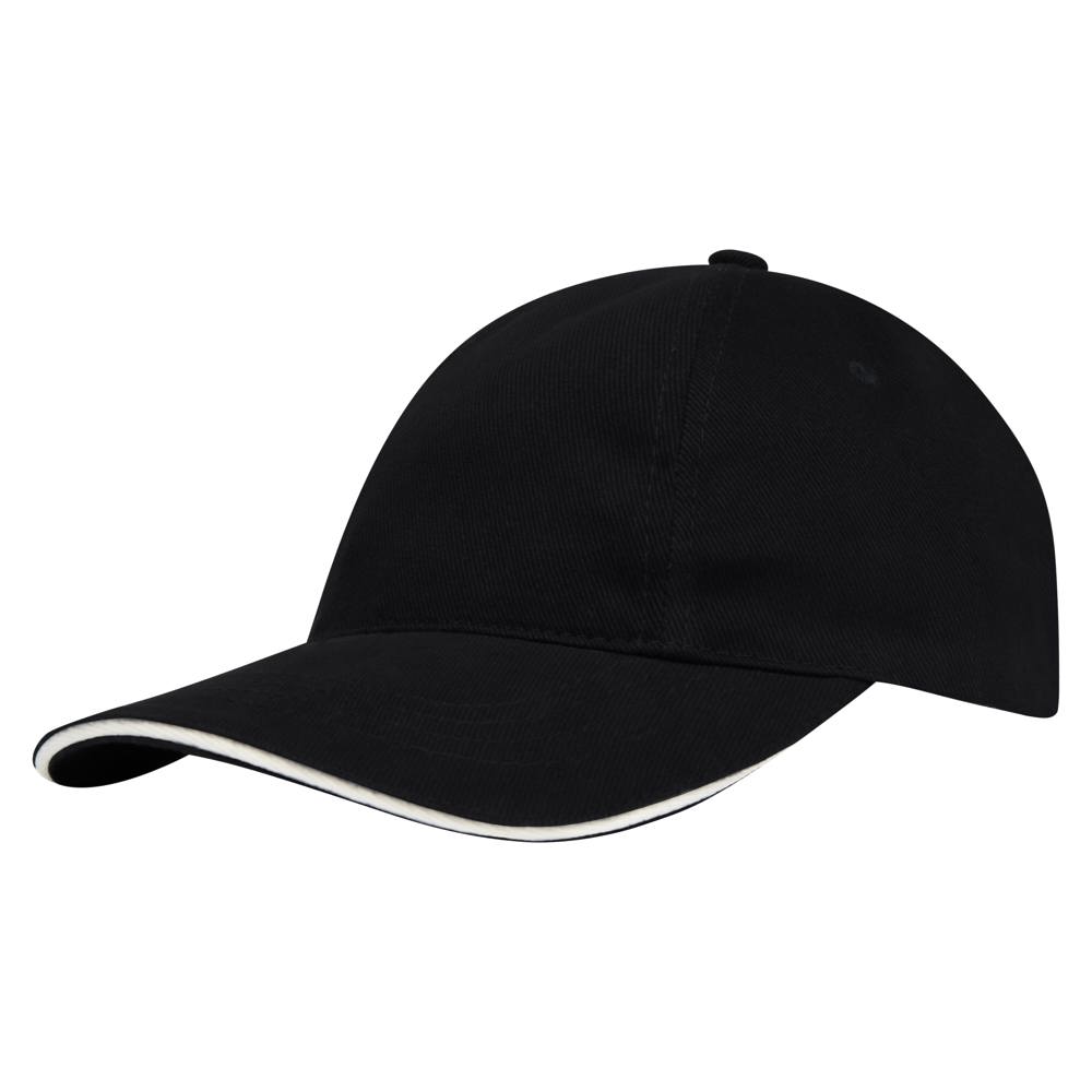 Brushed Promo Cap - Schwarz (Black) / Weiß