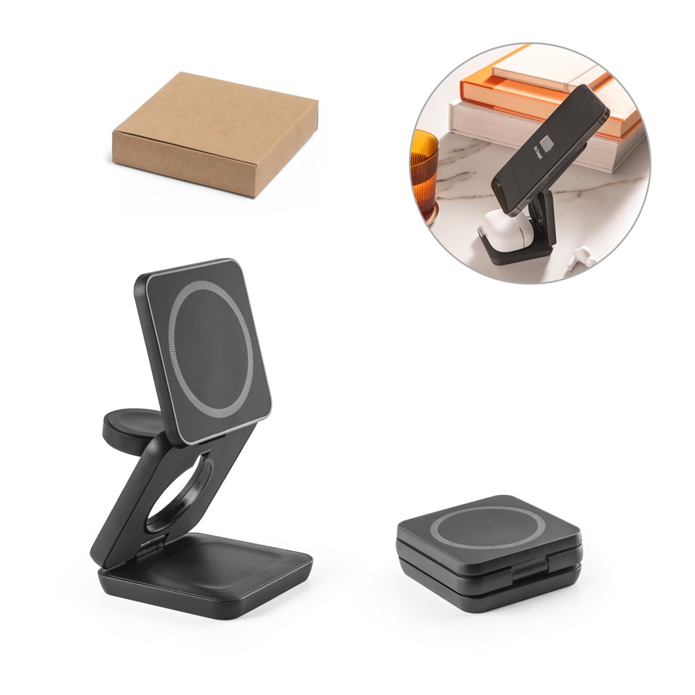 BROGLIE. Superschnelles 15W 4-in-1 magnetisches kabelloses Ladegerät aus Recyceltes ABS (100% rABS)