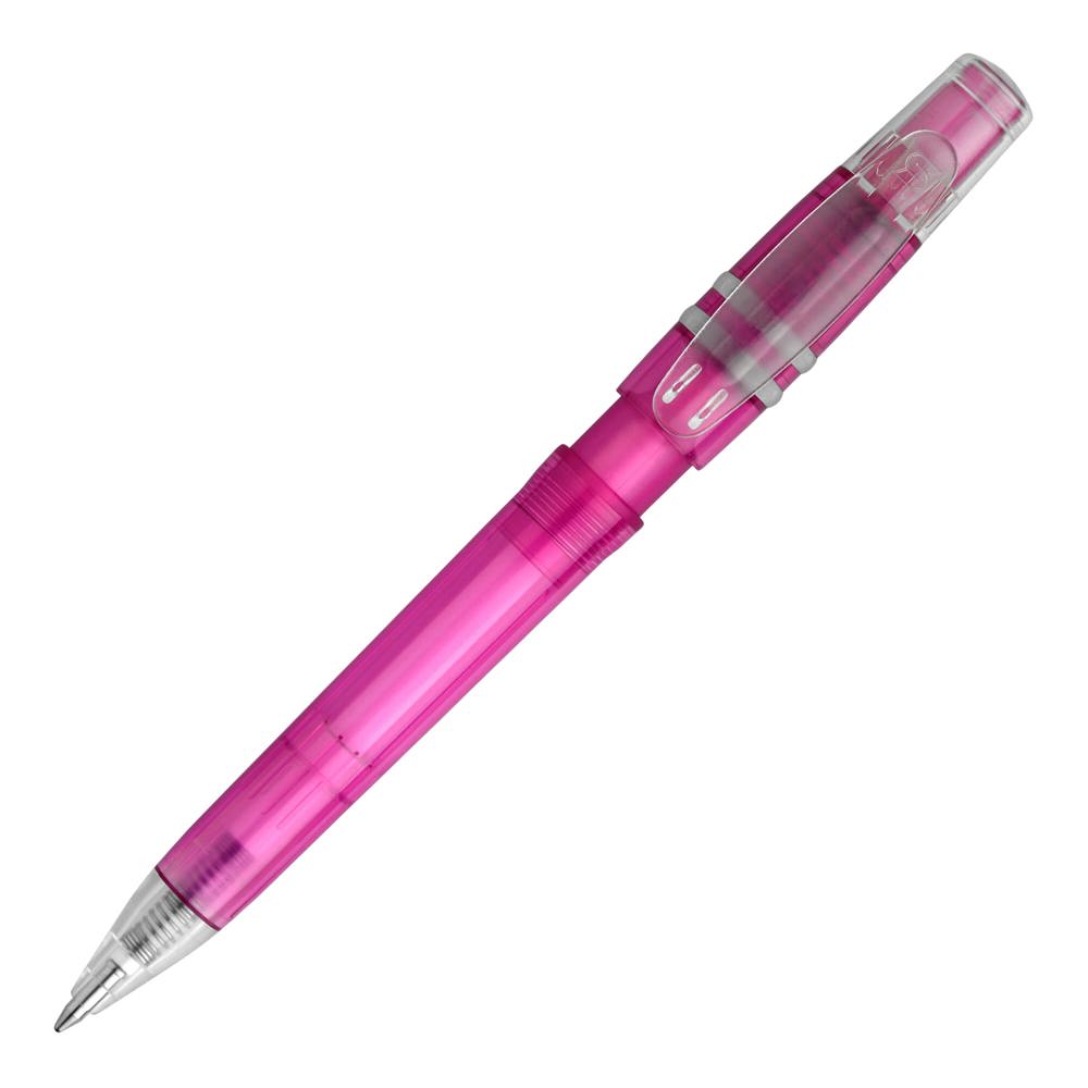 Kugelschreiber Nora Clear Transparent - Transparent / Rosa