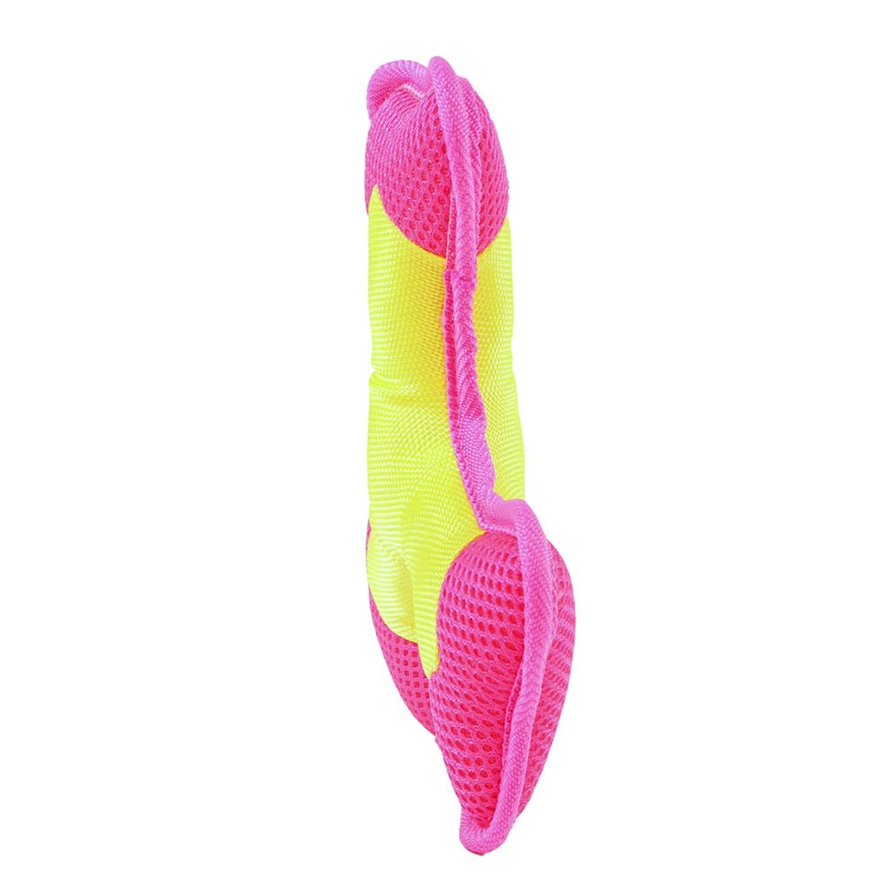 Hundespielzeug Flying Triple, gelb/pink, S