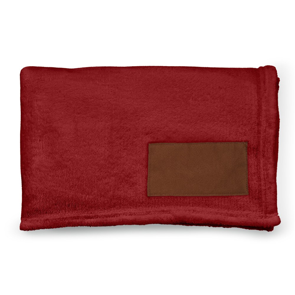 Van-Eyck Decke aus rPET (240 g/m²). Mit personalisierbarem Aufnäher - Burgund