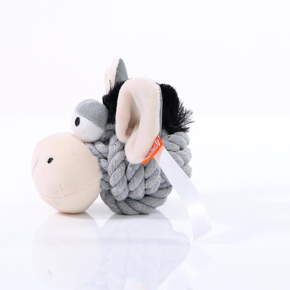 Hundespielzeug Knotentier Esel, grau, one size