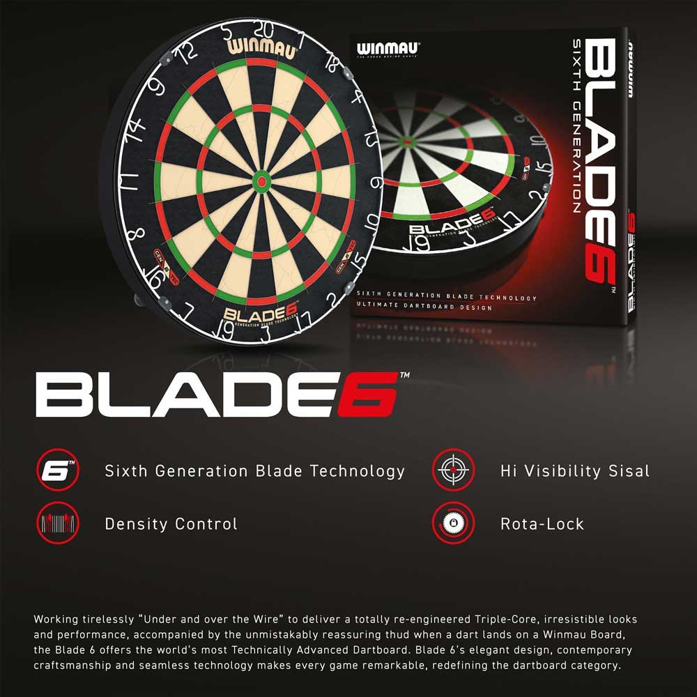 Dartboard Winmau Blade 6 mit Bedruckung