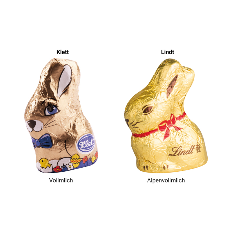 Geschenkbox Mini Hasenohren, Klett Schoko-Osterhase