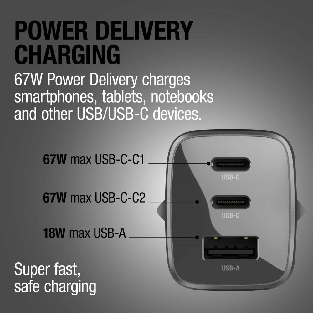 Fresh 'n Rebel 67W Laptop-Ladegerät GaN USB-C und USB-A