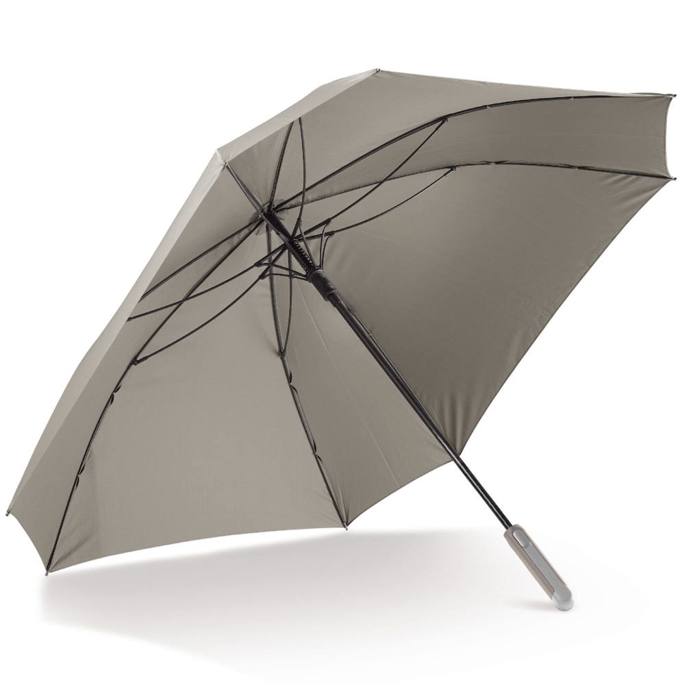 Luxus 27” quadratischer Regenschirm mit Hülle - taupe