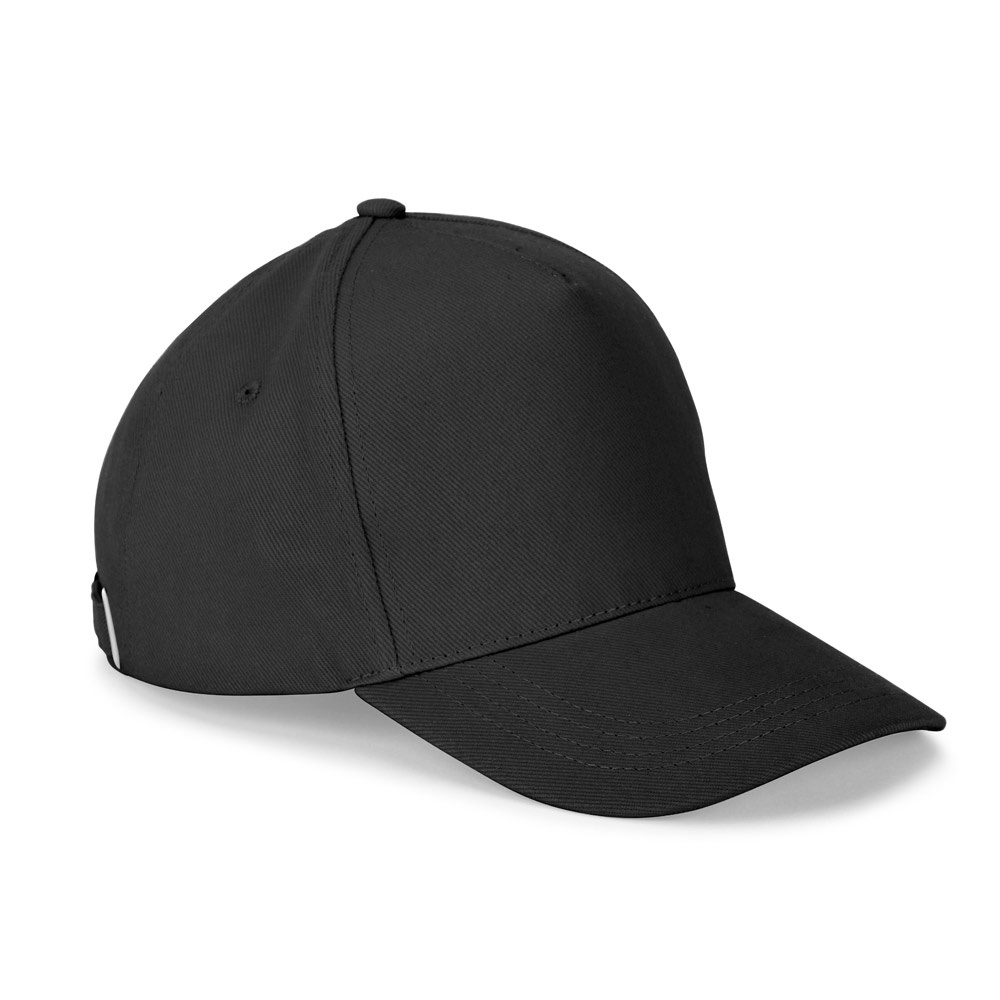 ASHTON. Kappe aus 100% Baumwolle (260gsm) mit 5 Segmenten - schwarz