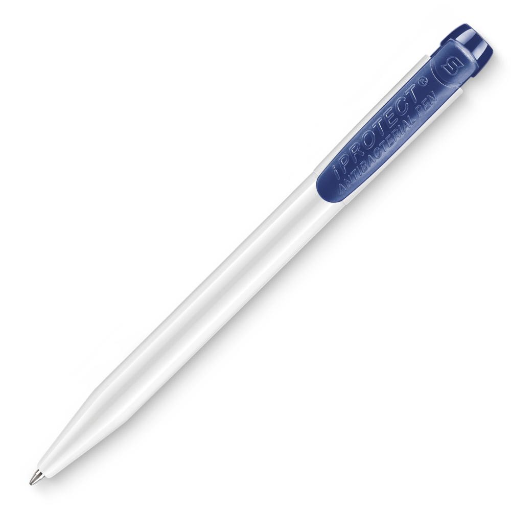 Kugelschreiber IProtect Hardcolour - Weiss / Dunkelblau