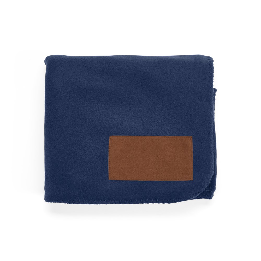 Pollock Decke aus rPET (180 g/m²). Mit personalisierbarem Aufnäher - Blau