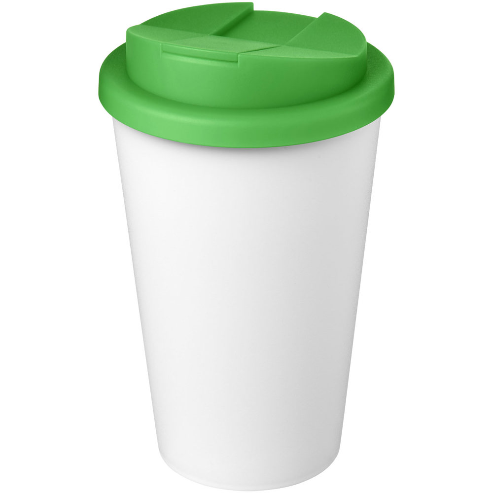 Americano® Eco 350 ml recycelter Becher mit auslaufsicherem Deckel - grün, weiss