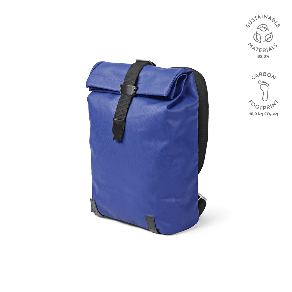Berlin 23L Rucksak recy.Baumwolle 340gsm und rPU. Laptops bis 17" - blau