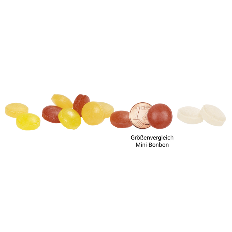 Bonbonglas Mini, Papier-Etikett, Mini Bonbons Japanische Minze
