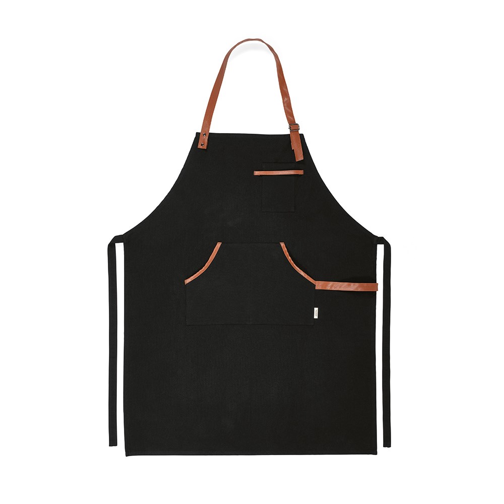Goya Schürze aus recy.Baumwolle 300 g/m² mit rPU-Details - Schwarz