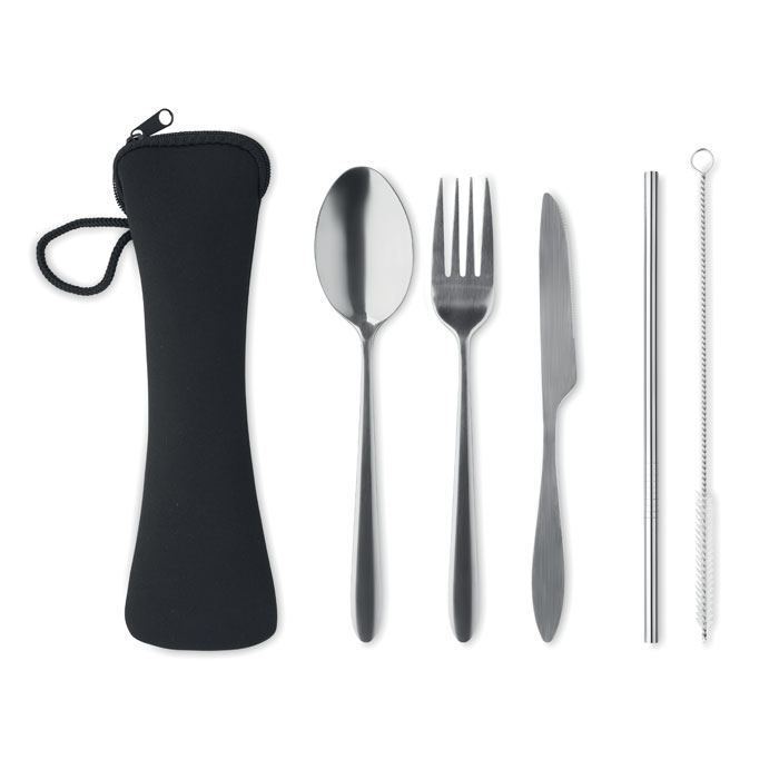5 SERVICE - Besteck-Set Edelstahl - schwarz