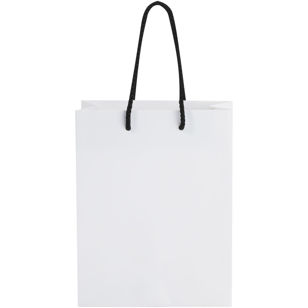 Handgefertigte 170 g/m² Integra-Papiertüte mit Kunststoff Kordelgriffen – 18 × 9 × 23 cm 