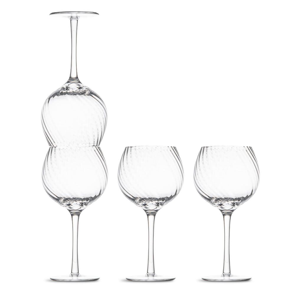 Byon Opacity 4er-Set Weingläser mit stilvollem Glasmuster 470ml