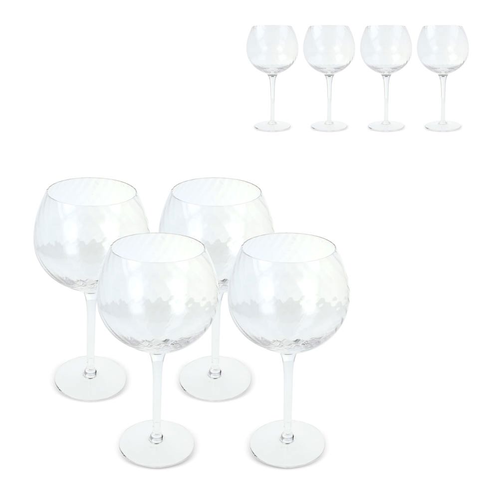 Byon Opacity 4er-Set Weingläser mit stilvollem Glasmuster 470ml