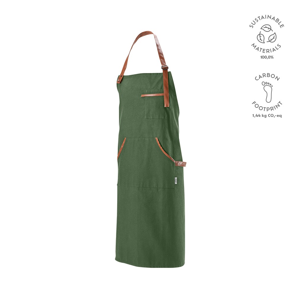 Goya Schürze aus recy.Baumwolle 300 g/m² mit rPU-Details - Armeegrün