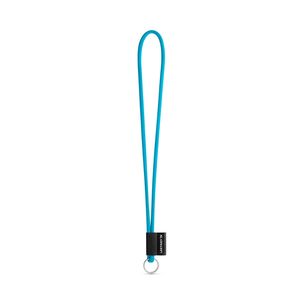 75093. SET Lanyard TUBE Lang (Ø 7 mm) mit Ring Ø 32 mm - 304 - Hellblau