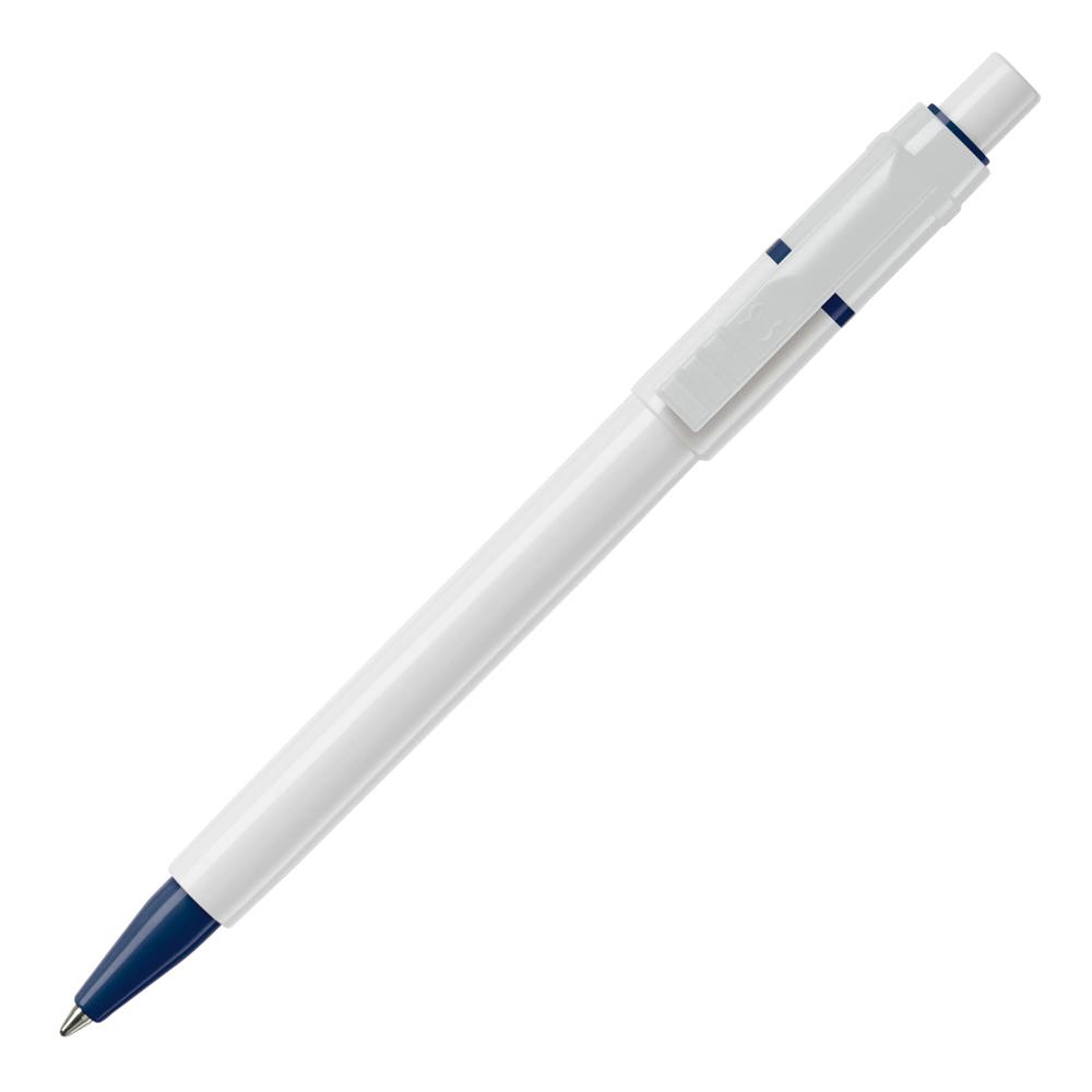Kugelschreiber Baron hardcolour - Weiss / Dunkelblau