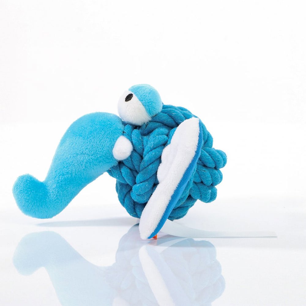 Hundespielzeug Knotentier Elefant, blau, one size